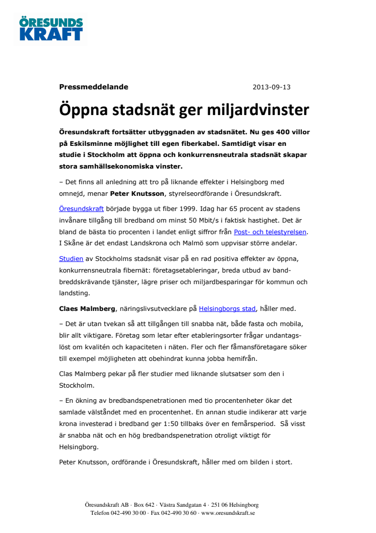 Öppna stadsnät ger miljardvinster