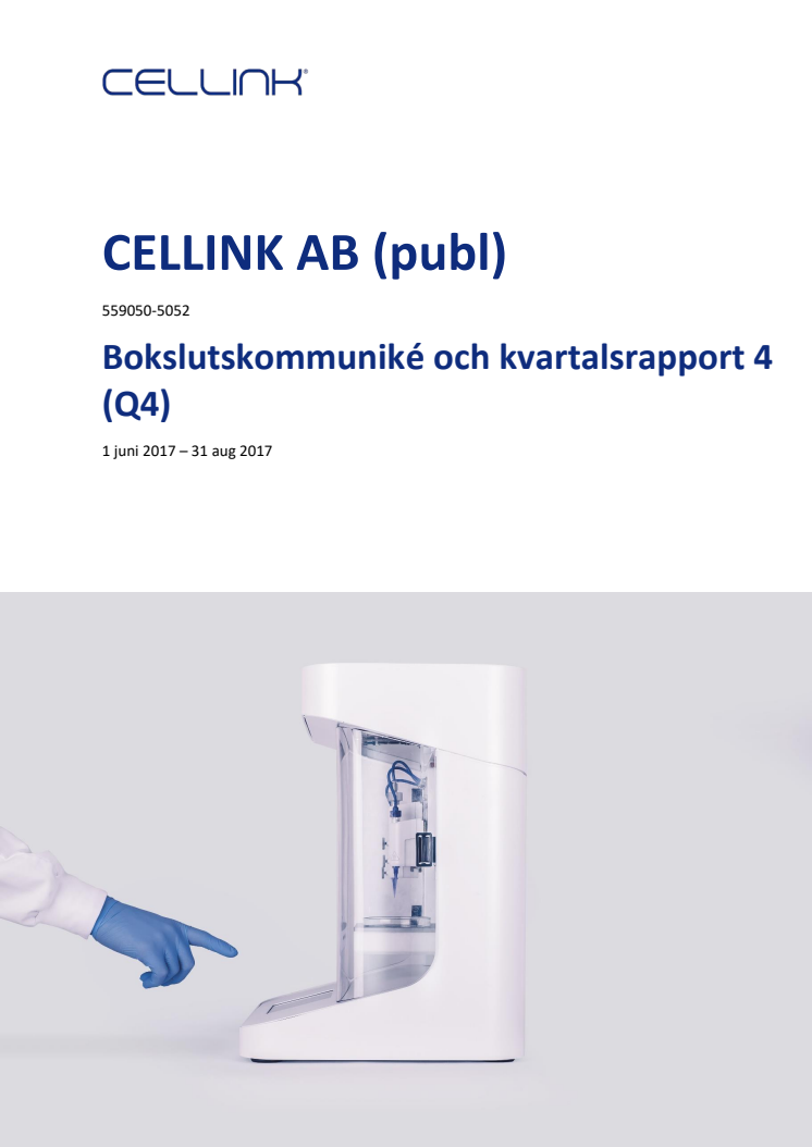 CELLINK släpper bokslutskommuniké 