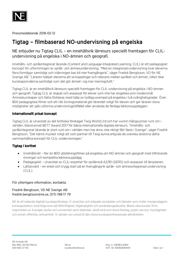 Tigtag – filmbaserad NO-undervisning på engelska 