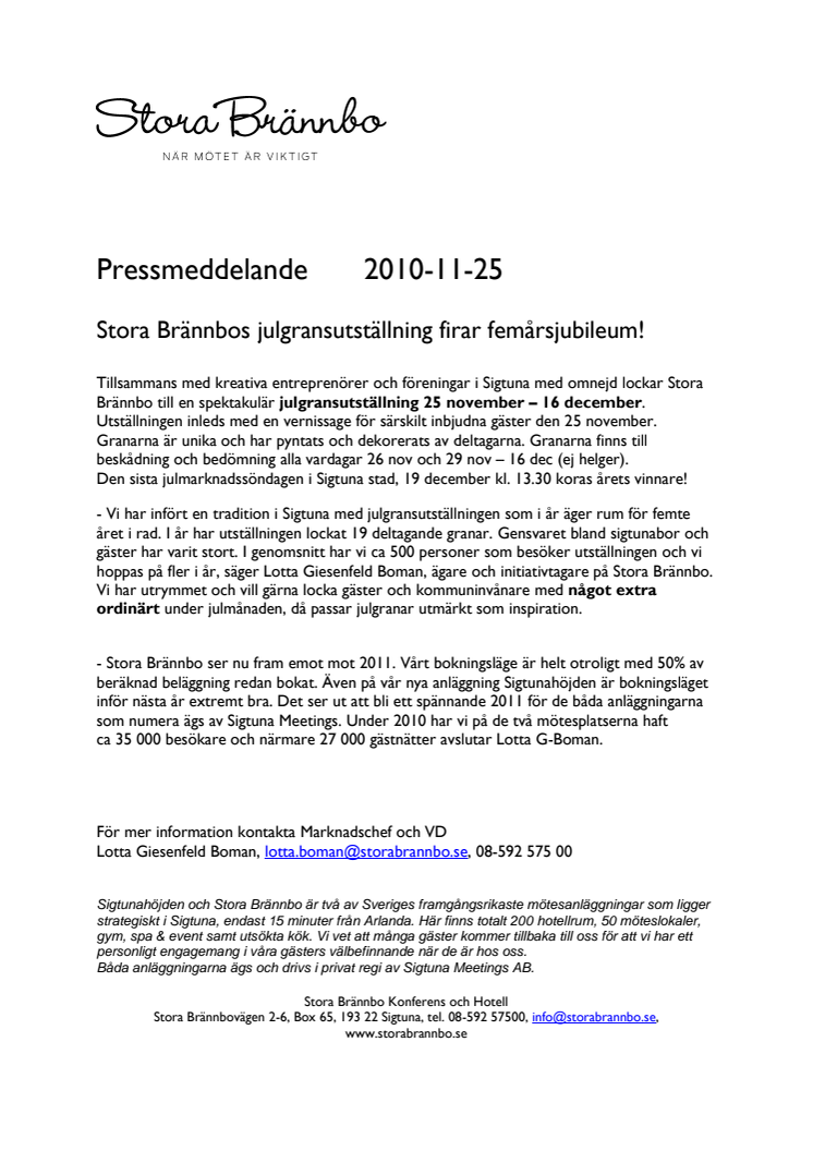 Jubileum på Stora Brännbo Konferens och Hotell