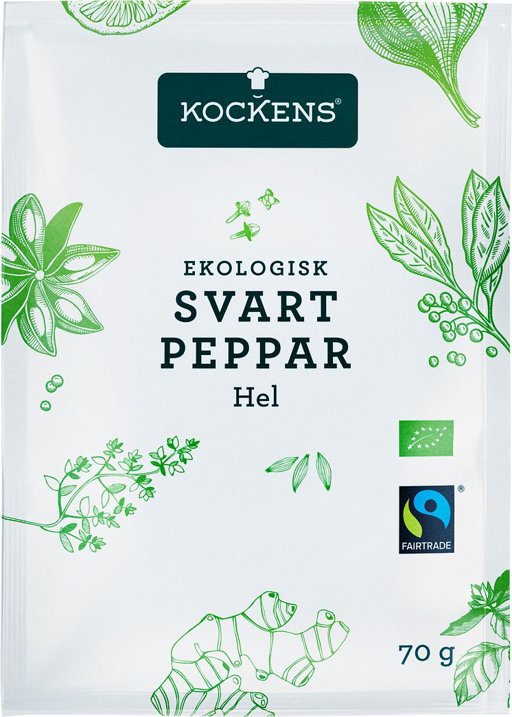 Svartpeppar hel Ekologisk Fairtrade