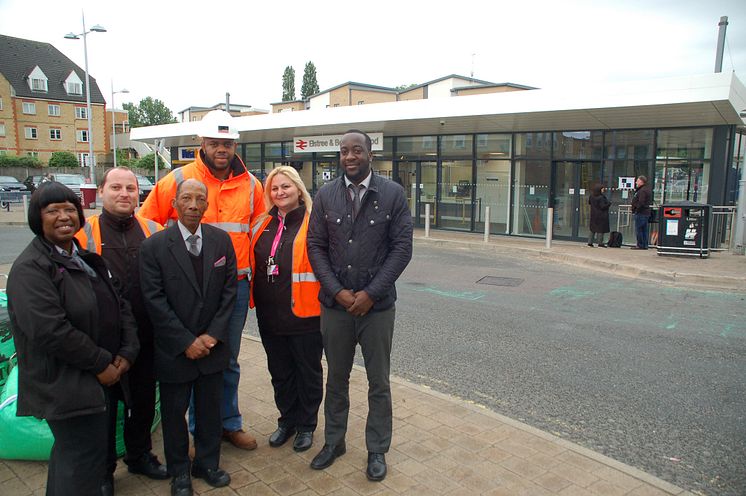 Station team and contracts manager mark the completion of Elstree & Borehamwood station