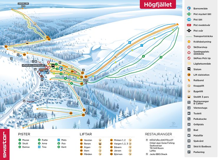 Pistkarta Sälen HOGFJALLET vintern 22/23