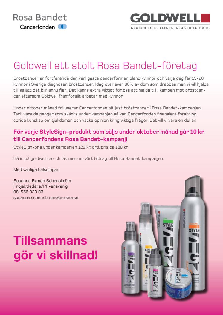 Goldwell ett stolt Rosa Bandet-företag