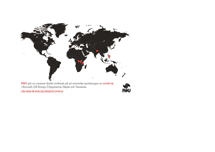 Karta över PMU:s covid-19 insatser