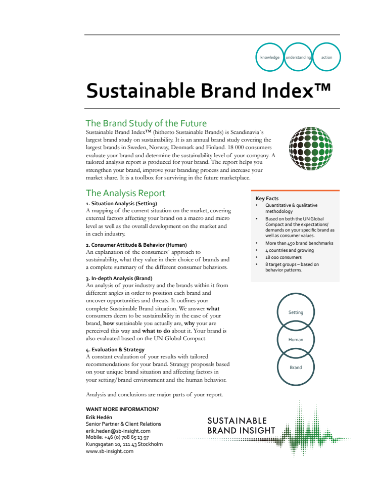 Informationsblad - Sustainable Brand Index™ 2013