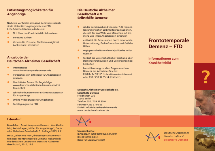 Frontotemporale Demenz - Informationsflyer zum Krankheitsbild