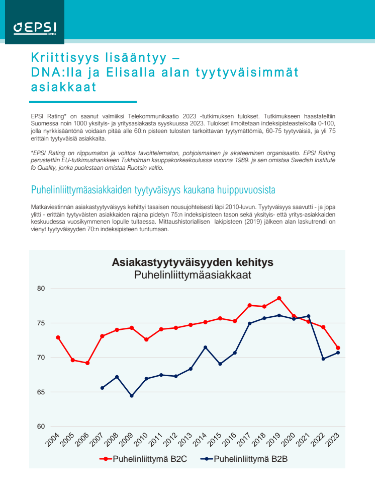 EPSI Telekommunikaatio 2023 - Study summary, puhelinliittymäasiakkaat.pdf