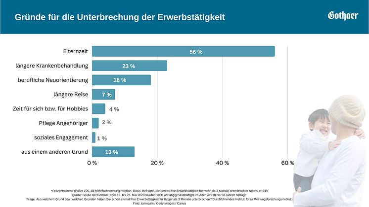 Gründe für die Unterbrechung der Erwerbstätigkeit