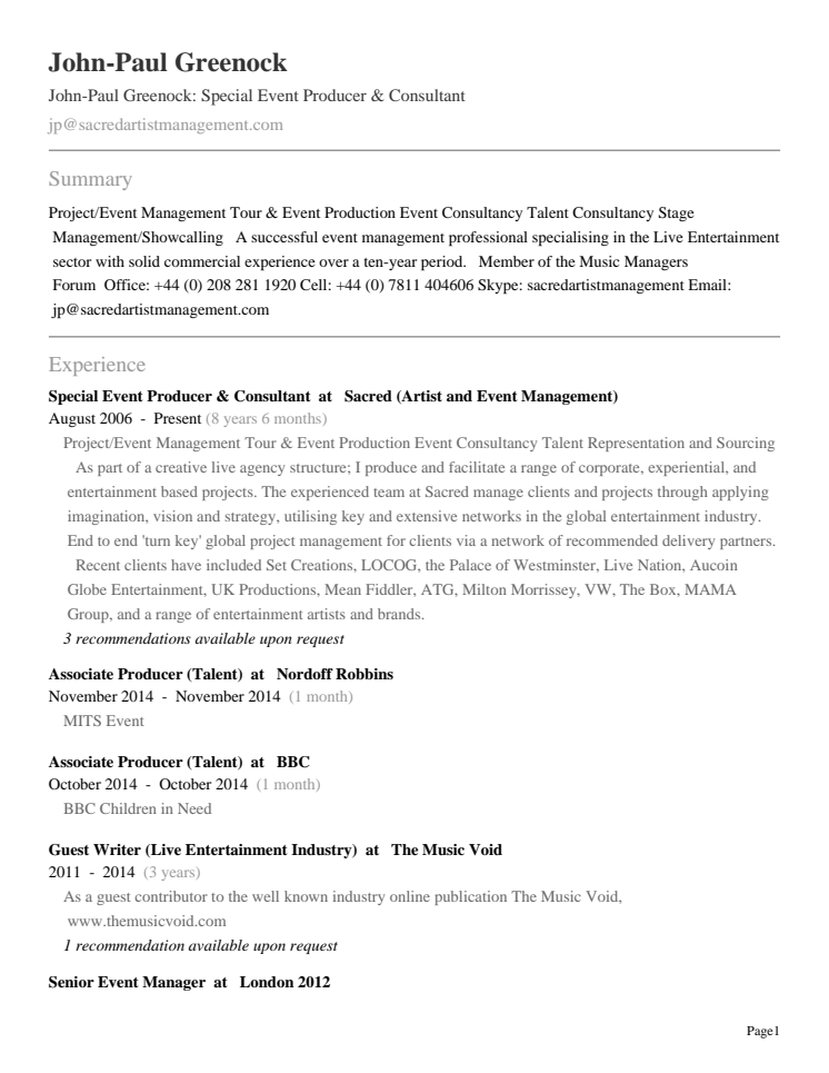 John-Paul Greenock (resume)