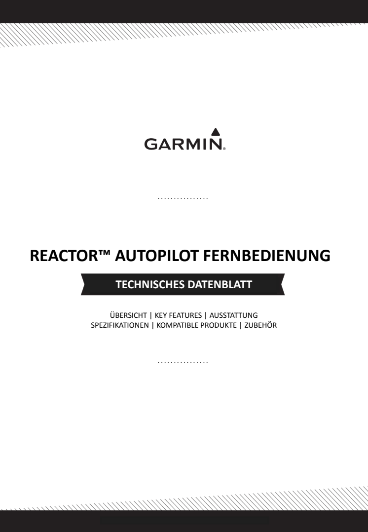 Datenblatt Garmin Reactor Autopilot Fernbedienung 