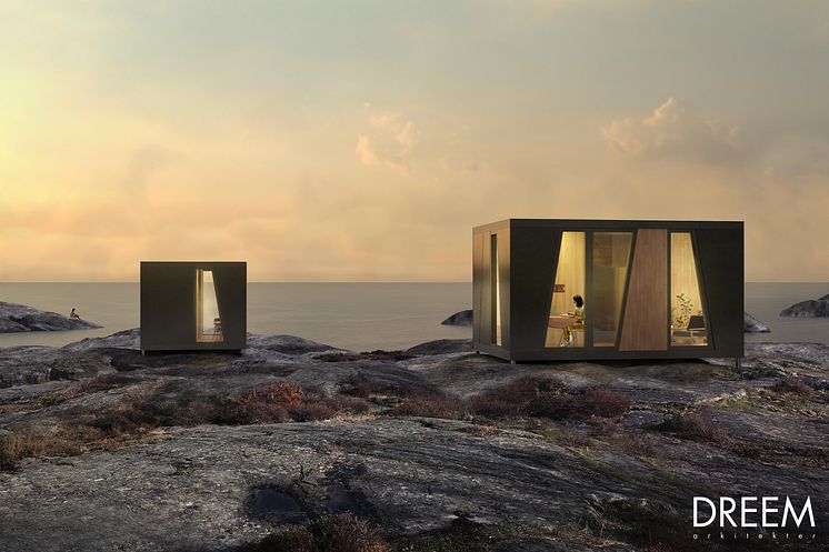 En del av förslaget 'Collective Geometries' innehåller den mindre modulen med bostad.