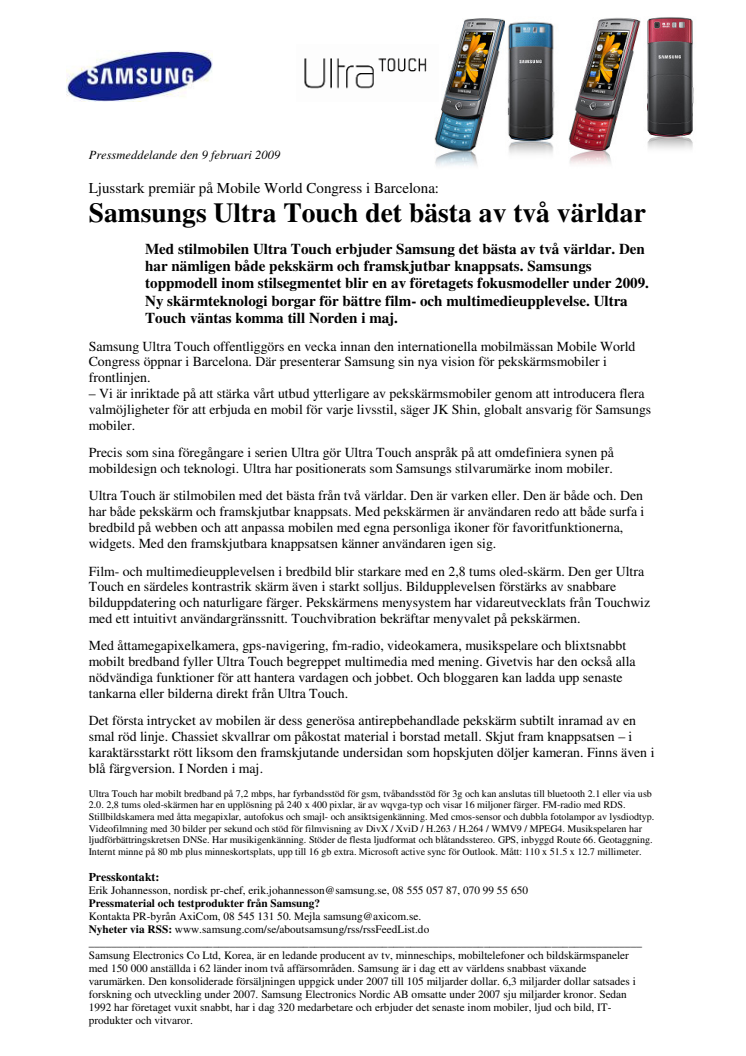 Samsungs Ultra Touch det bästa av två världar