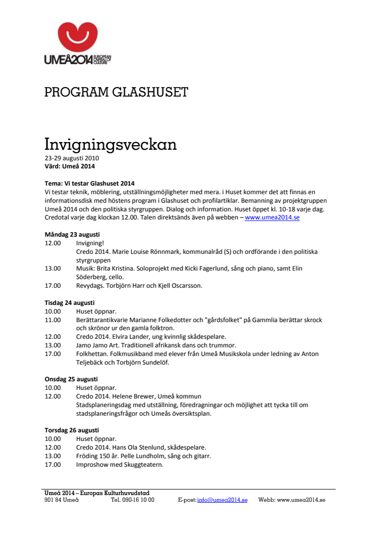 Program Glashuset