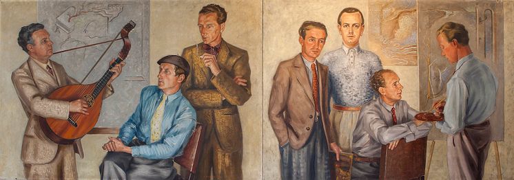 Halmstadgruppen porträtterad av Stellan Mörner 1936 lågupplöst