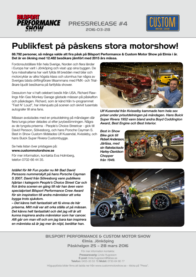 Publikfest på påskens stora motorshow!