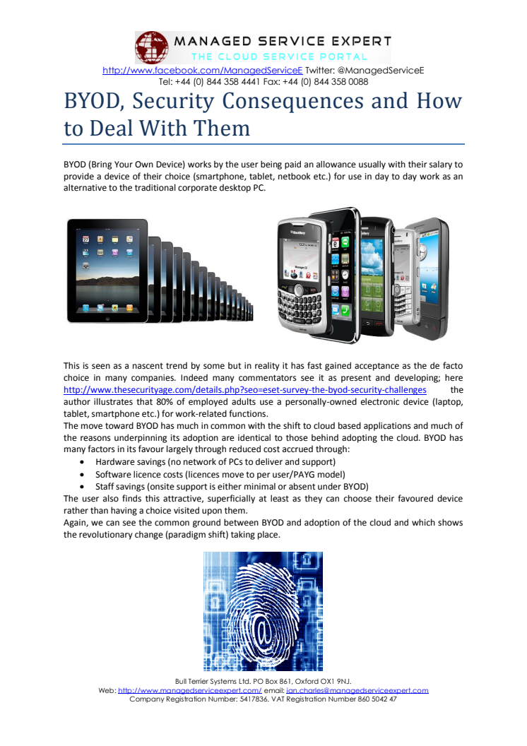 BYOD, Security Consequences and How to Deal With Them