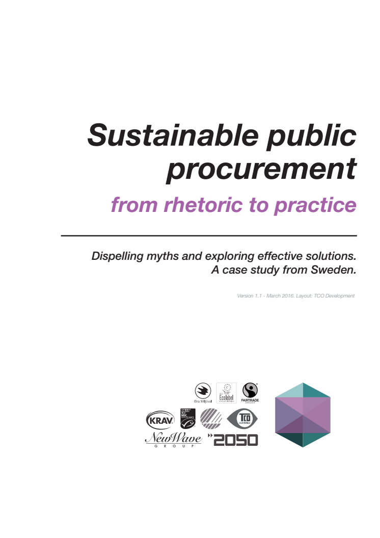 Report: Sustainable public procurement - from rhetoric to practice