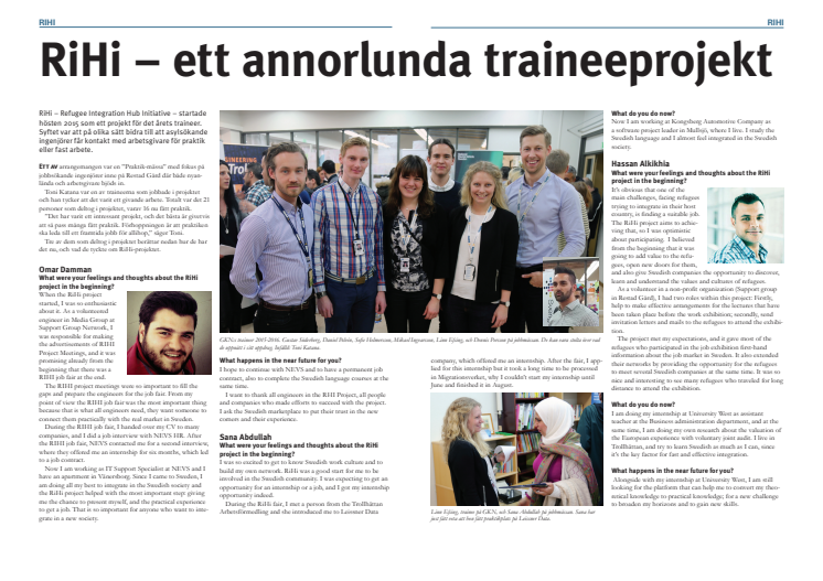 RiHi - ett annourlunda traineeprojekt