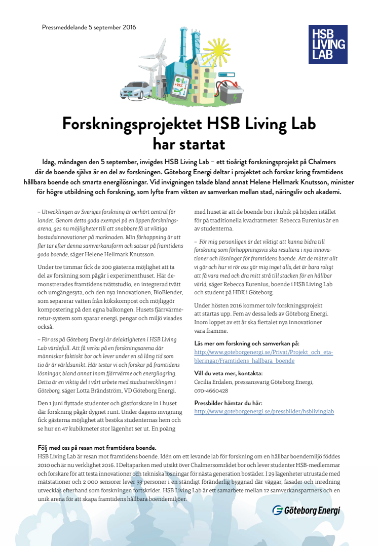 Forskningsprojektet HSB Living Lab har startat 