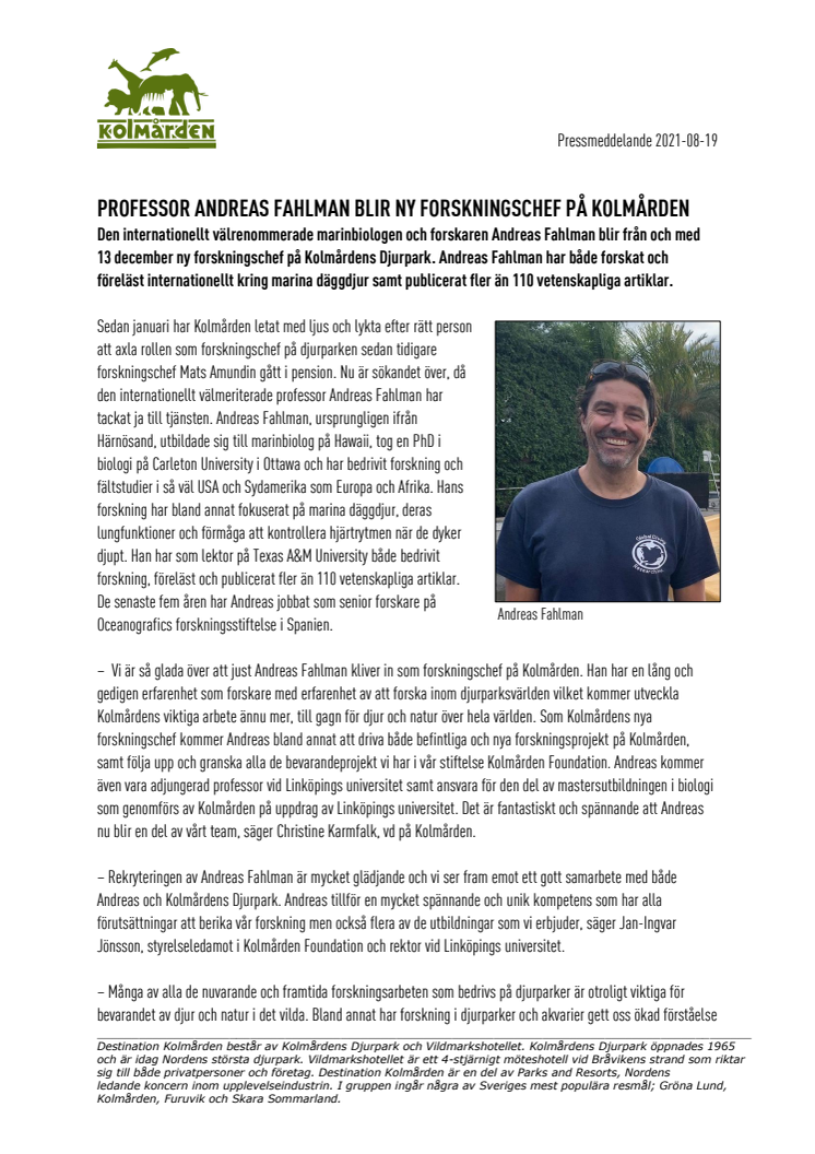 Professor Andreas Fahlman ny forskningschef på Kolmården.pdf