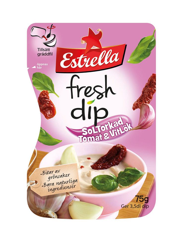 Estrella Fresh Dip Soltorkad tomat & vitlök