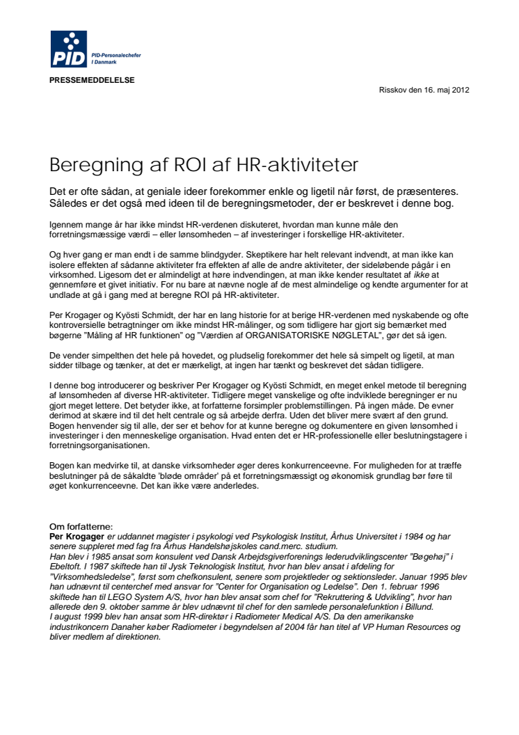 Beregning af ROI af HR-aktiviteter