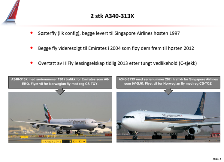 Airbus A340 blir Norwegians ersättningsflyg på långdistanslinjerna
