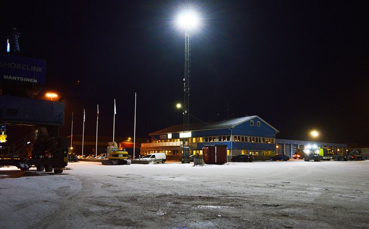 Mastbelysning Piteå Hamn