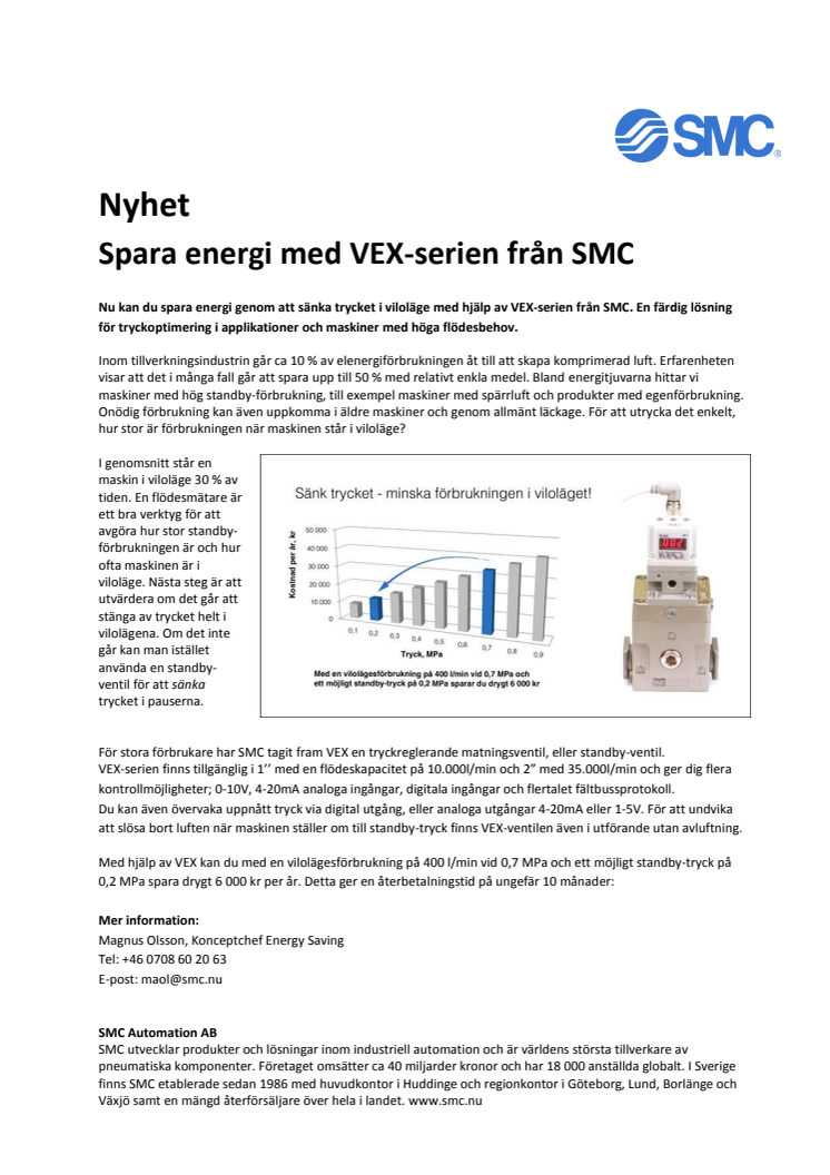 ​Spara energi med VEX-serien från SMC