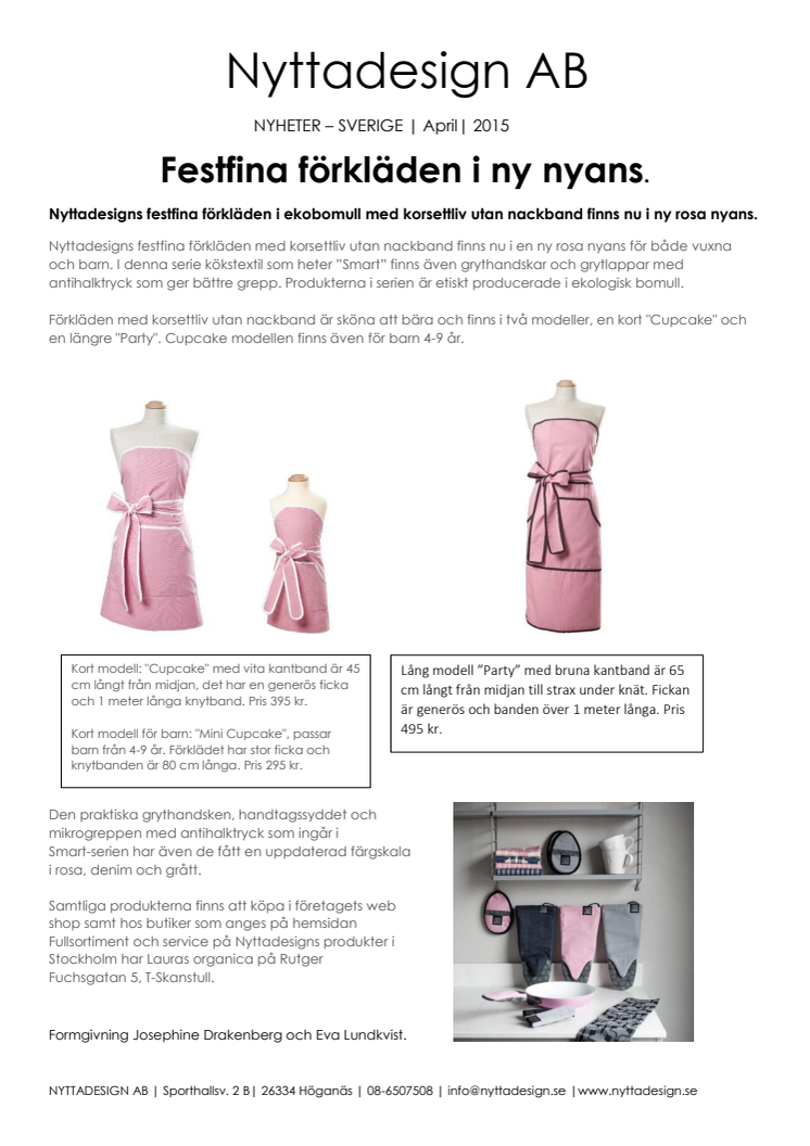 Festfina förkläden i ny nyans