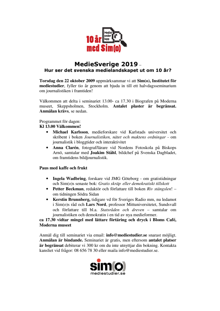 MedieSverige 2019  - Hur ser det svenska medielandskapet ut om 10 år?