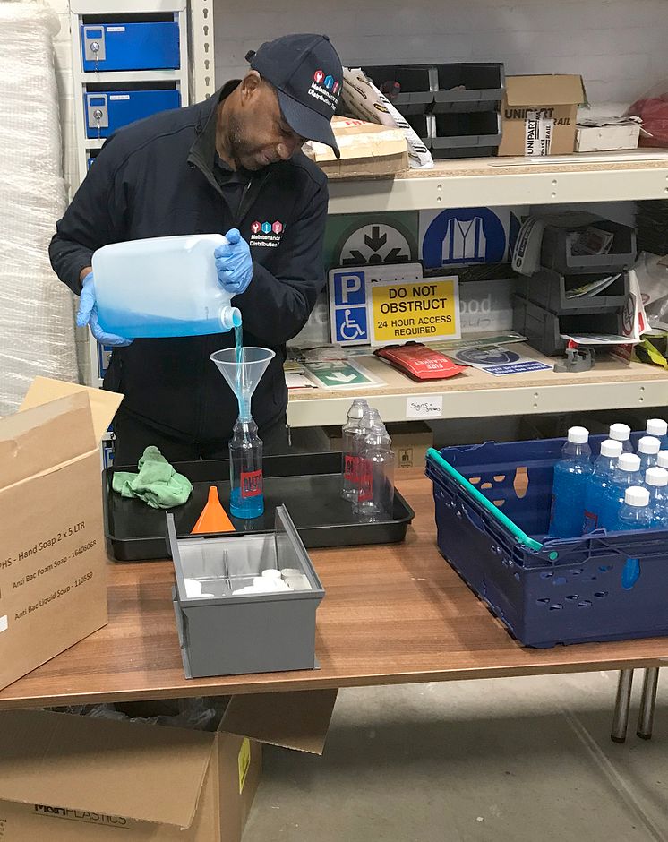 Horsham maintenance depot has beenturned into a bottling plant for hand sanitiser