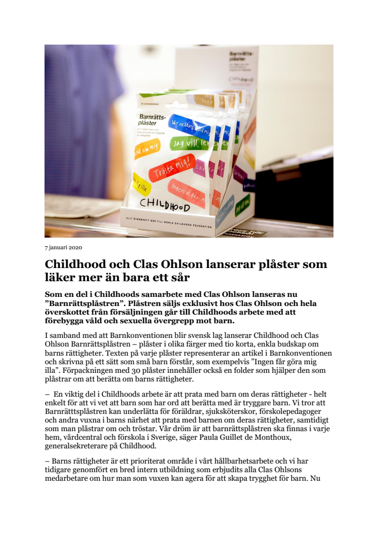 Childhood och Clas Ohlson lanserar plåster som läker mer än bara ett sår