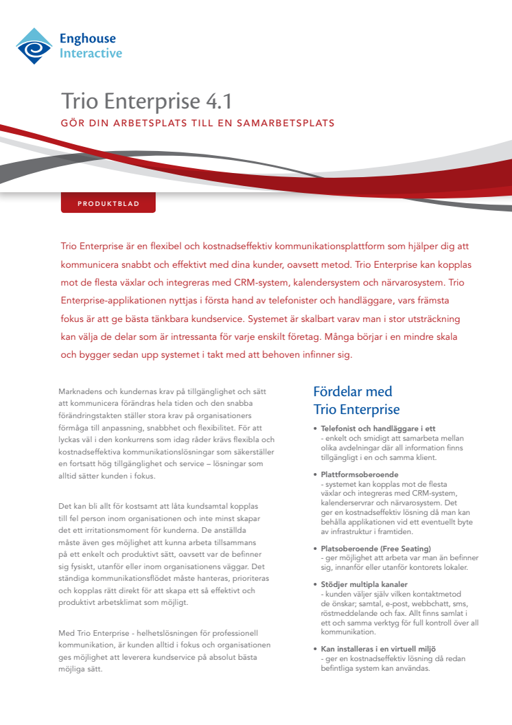 Produktblad Trio Enterprise 4.1