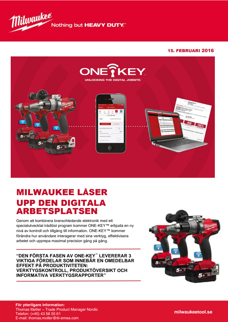 MILWAUKEE LÅSER UPP DEN DIGITALA ARBETSPLATSEN