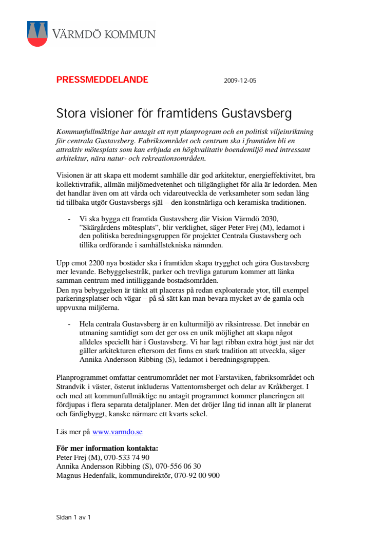 Stora visioner för framtidens Gustavsberg