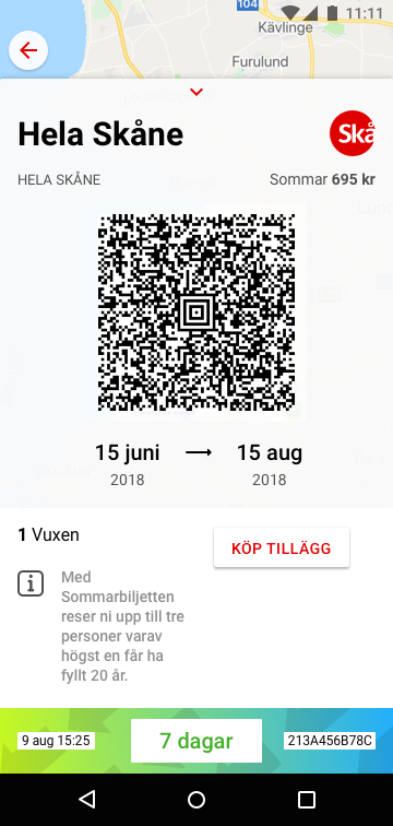 Sommarbiljett 2018 i app