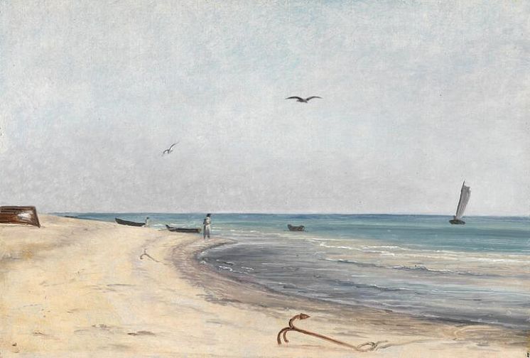 Martinus Rørbye. Rullende sø ved en strandbred. Gammel Skagen.jpg