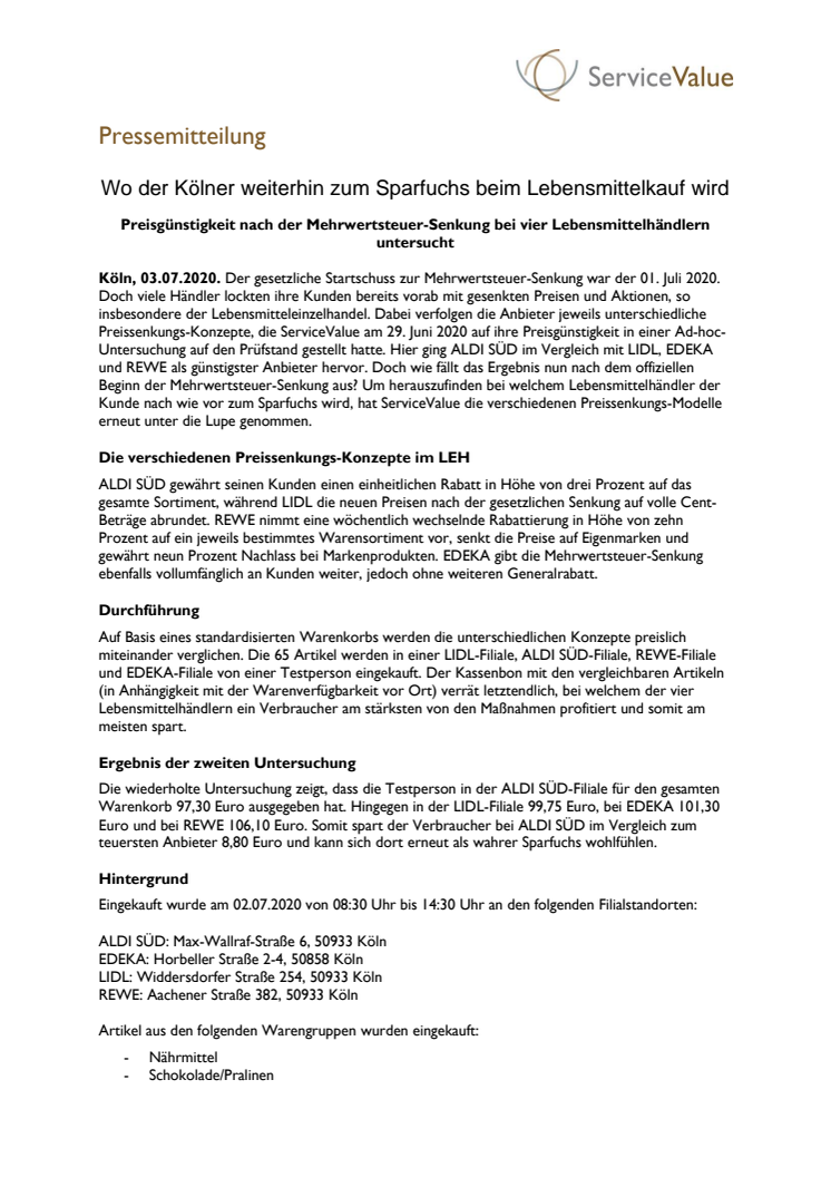 Wo der Kölner weiterhin zum Sparfuchs beim Lebensmittelkauf wird 