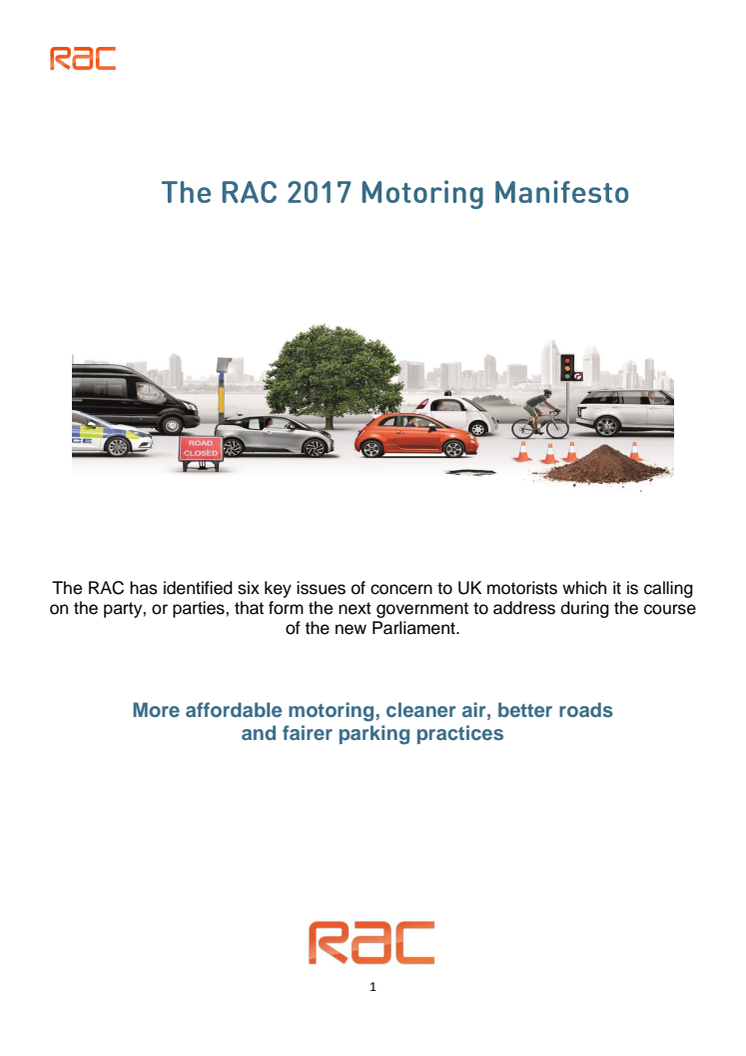 The RAC 2017 Motoring Manifesto