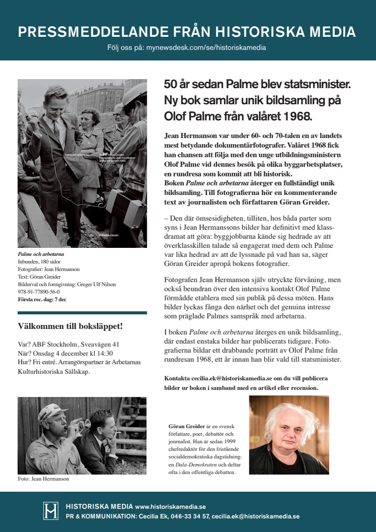 50 år sedan Palme blev statsminister. Ny bok samlar unik bildsamling på  Olof Palme från valåret 1968.