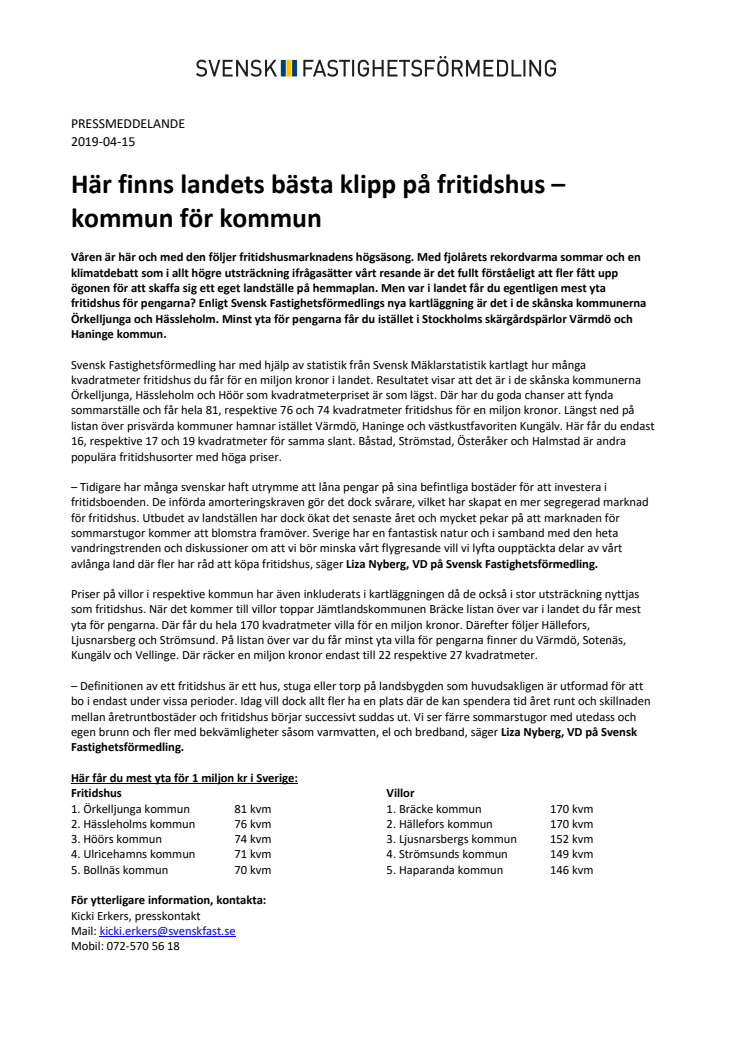 Här finns landets bästa klipp på fritidshus – kommun för kommun  