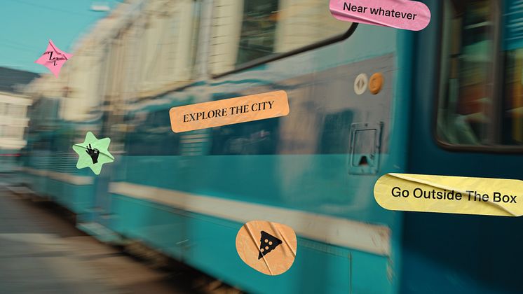 Citybox stickers on train
