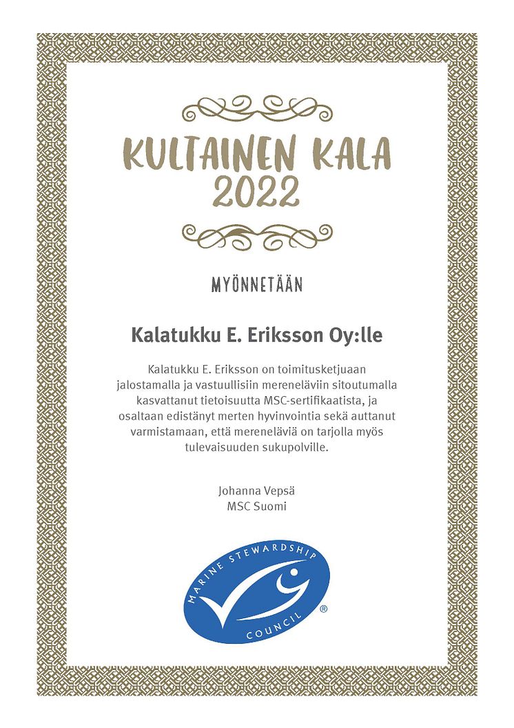 MSC_KultainenKala_Diplomi_2022