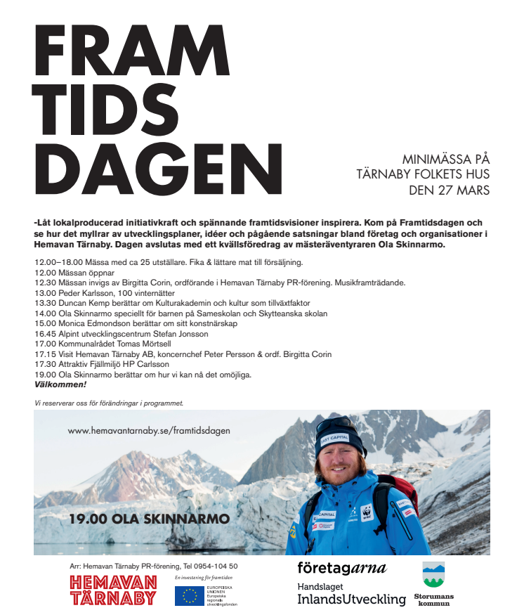 Framtidsdagen i Hemavan Tärnaby den 27 mars