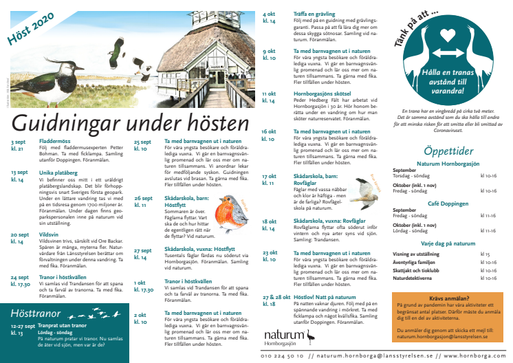Höstprogram naturum Hornborgasjön 2020