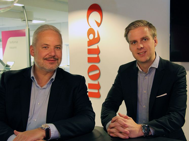 Henrik Klemetsen, Country Manager, Solution Business og Niklas Abrahamson, ansvarlig salgskonsulent, Solution Business i Canon Norge.