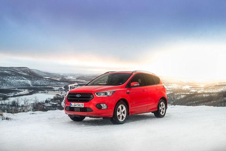 Nye Ford Kuga på Nordkapp-platået