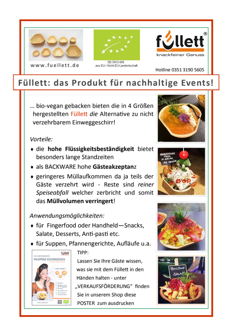 Füllett, das Produkt für nachhaltige Events